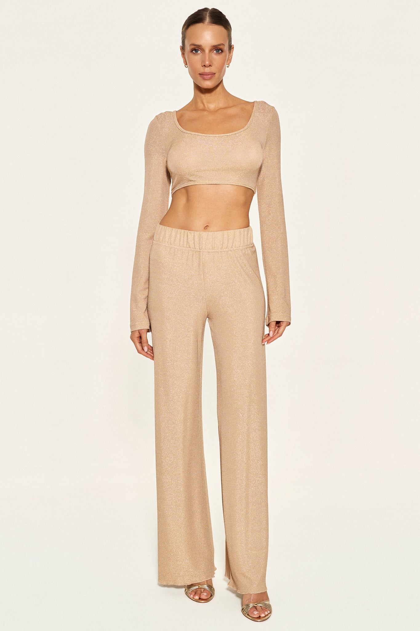 - SPARKLE CROP TOP - CHAMPAGNE