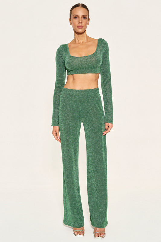 - SPARKLE CROP TOP - EMERALD |PRE-ORDER WYSYŁKA OD 27.05|