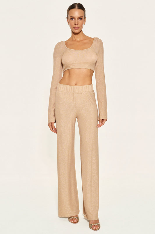 - SPARKLE CROP TOP - CHAMPAGNE