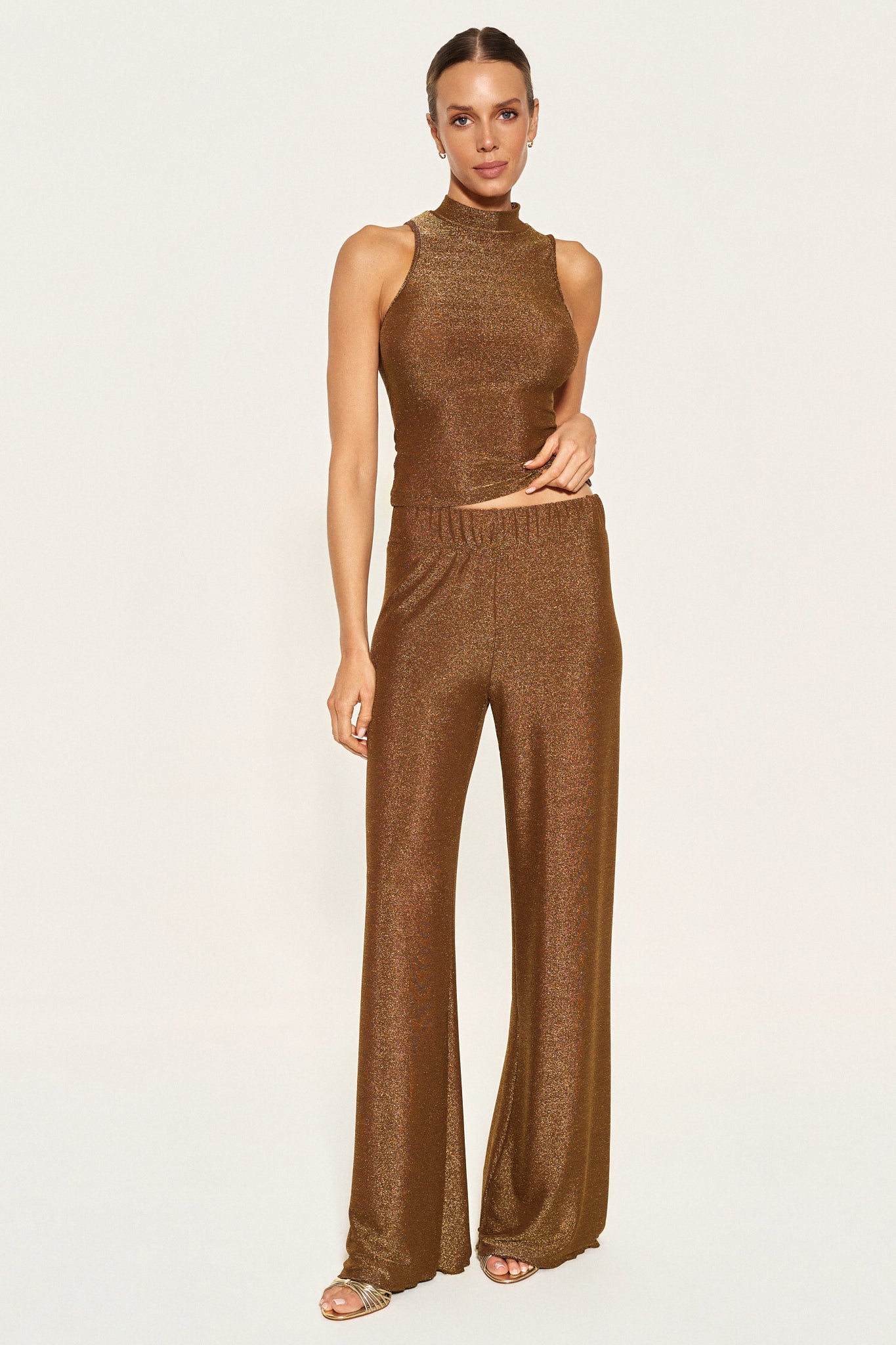 - SPARKLE TOP - BROWN
