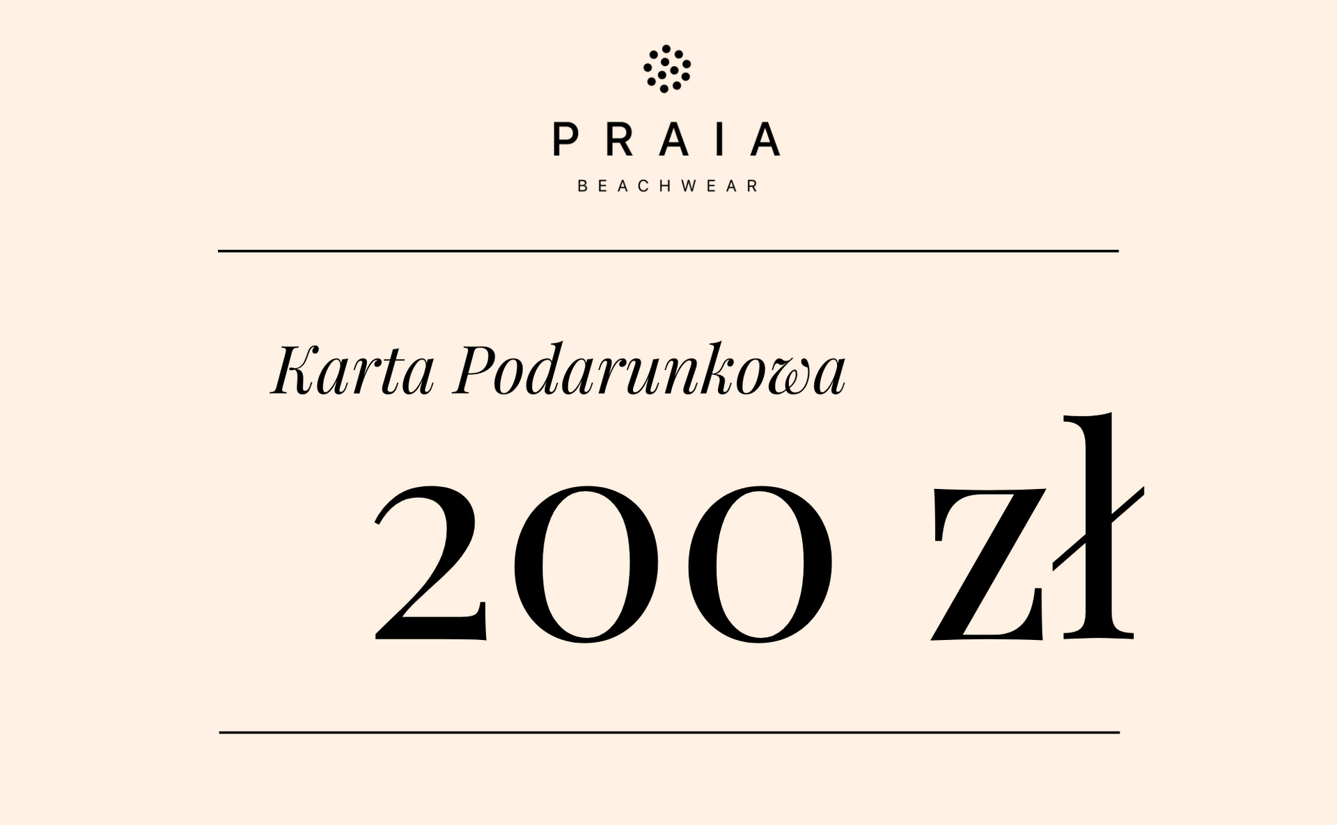 E-GIFT CARD NA ZAKUPY W PRAIA BEACHWEAR