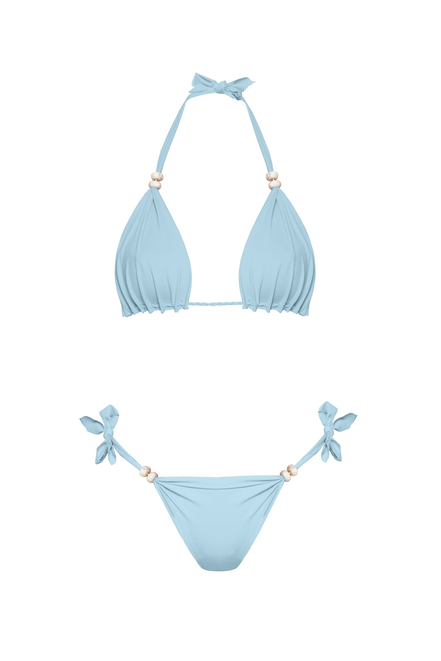 Bikini premium BB Baby z koralikami pozłacanymi 24k złotem marki Praia Beachwear