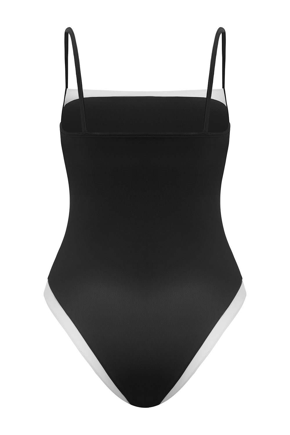 Stylowy jednoczęściowy strój kąpielowy Baltic II Black/White o minimalistycznym kroju marki Praia Beachwear idealny na plażę i basen