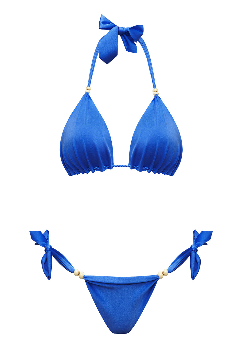 Modny błyszczący strój kąpielowy w kolorze niebieskim BB Shiny Sky marki Praia Beachwear