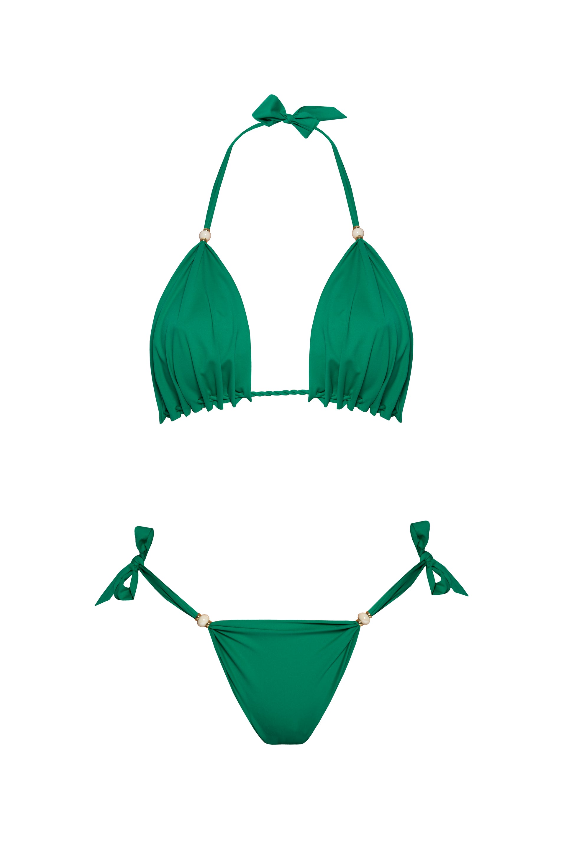 Zielone bikini premium na plażę z ozdobnymi detalami BB Ocean Eyes od marki Praia Beachwear